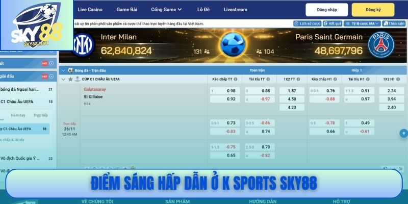 Điểm sáng hấp dẫn ở K Sports SKY88